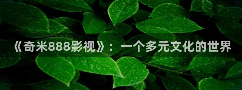 yy6080青苹果影院旧里番：《奇米888影视》：一个多元文化的世界